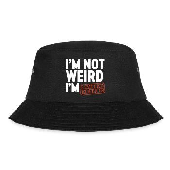 Ich bin nicht komisch, ich bin Limited Edition, ich bin lustiges Design. - Bucket Hat - Schwarz - Vorne - Lela (165cm)
