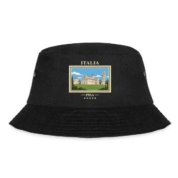 Italien Pisa Vintage Reisemarke - Bucket Hat - Schwarz - Vorne