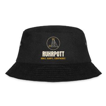 Ruhrpott Förderturm – Kohle Kumpel Currywurst - Bucket Hat - Schwarz - Vorne