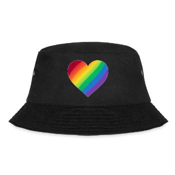 Gradient Rainbow Heart - Bucket Hat - Schwarz - Vorne