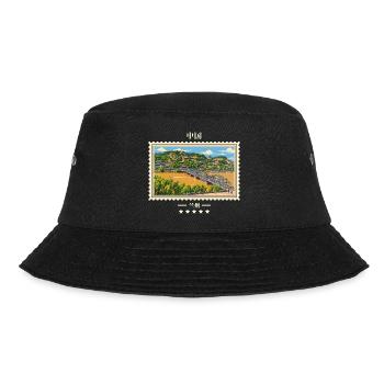 China Lanzhou Vintage Reisemarke - Bucket Hat - Schwarz - Vorne