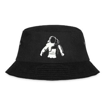 Astronaut Silhouette Minimalstil - Bucket Hat - Schwarz - Vorne