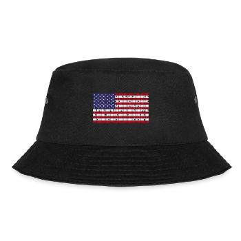 8Bit Retro 4. Juli USA - Bucket Hat - Schwarz - Vorne - Lela (165cm)