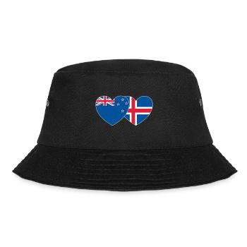 Neuseeland Island Flagge Herz - Bucket Hat - Schwarz - Vorne - Lela (165cm)