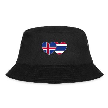 Island Thailand Flagge Herz - Bucket Hat - Schwarz - Vorne - Lela (165cm)