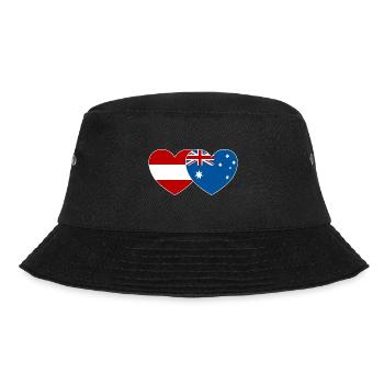 Austria Australia Flag Heart - Bucket Hat - black - Front - Lela (165cm)