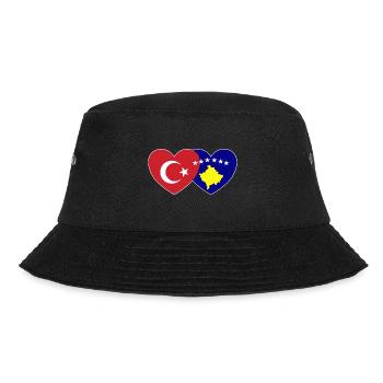 Türkei Kosovo Flagge Herz vereint - Bucket Hat - Schwarz - Vorne - Lela (165cm)