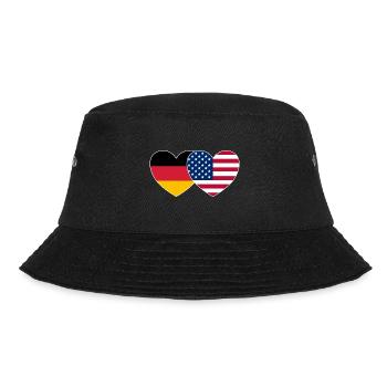 Germany USA Flag Heart - Bucket Hat - black - Front - Lela (165cm)