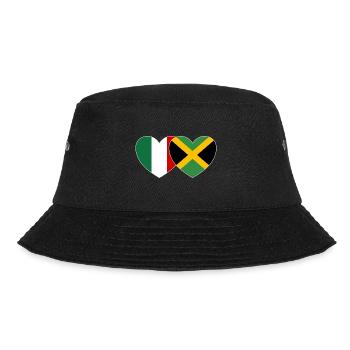 Italien Jamaika Flagge Herz - Bucket Hat - Schwarz - Vorne - Lela (165cm)
