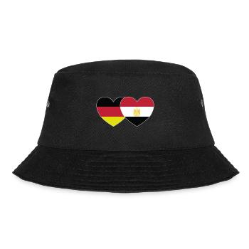 Germany Egypt Flag Heart - Bucket Hat - black - Front - Lela (165cm)
