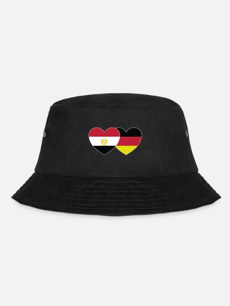 Ägypten Deutschland Flagge Herz - Bucket Hat - Schwarz