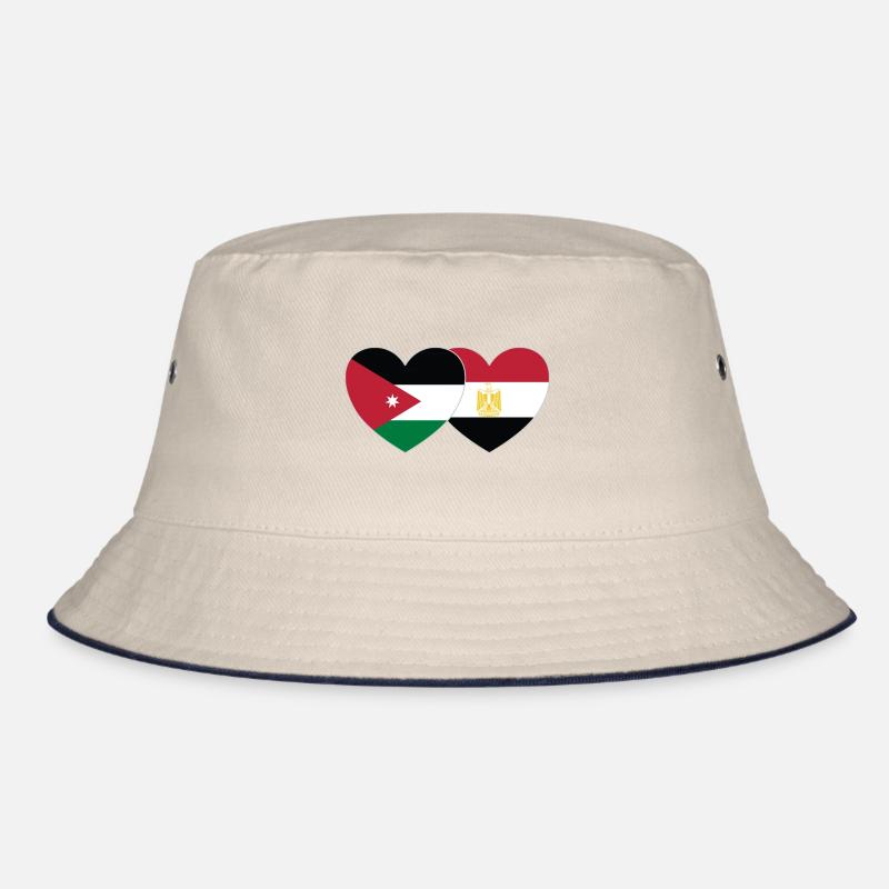Jordan Egypt Flag Heart Bucket Hat