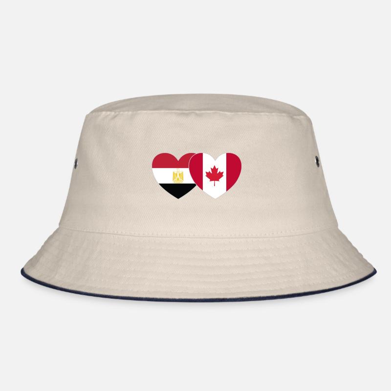 Egypt Canada Flag Heart Bucket Hat