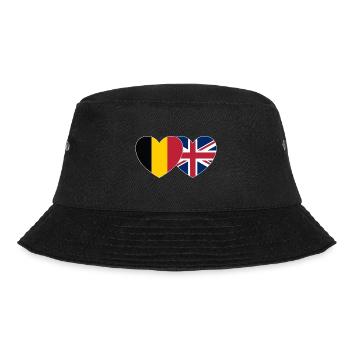 Belgien Großbritannien Flagge Herz - Bucket Hat - Schwarz - Vorne - Lela (165cm)