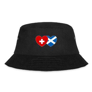 Schweiz Schottland Flagge Herz - Bucket Hat - Schwarz - Vorne - Lela (165cm)