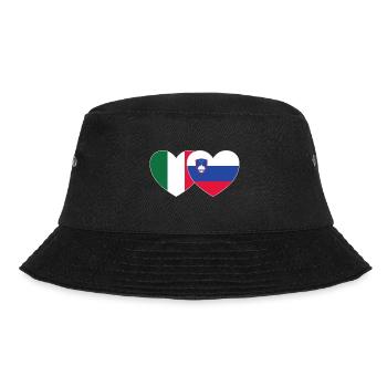 Italien Slowenien Flagge Herz - Bucket Hat - Schwarz - Vorne - Lela (165cm)