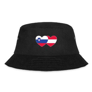 Slovenia Austria Flag Heart - Bucket Hat - black - Front - Lela (165cm)