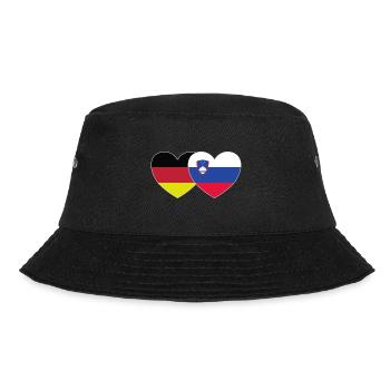 Germany Slovenia Flag Heart - Bucket Hat - black - Front - Lela (165cm)