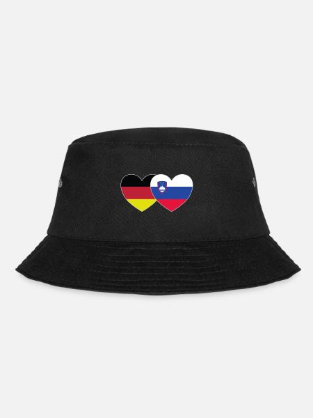 Deutschland Slowenien Flagge Herz - Bucket Hat - Schwarz