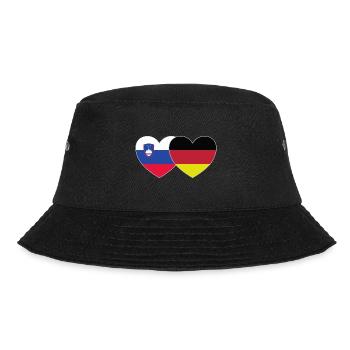 Slovenia Germany Flag Heart - Bucket Hat - black - Front - Lela (165cm)