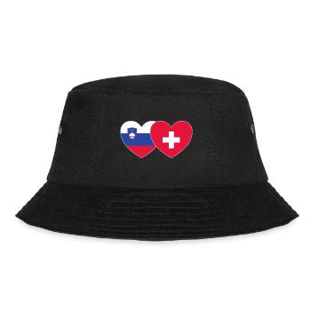 Slowenien Schweiz Flagge Herz - Bucket Hat - Schwarz - Vorne - Lela (165cm)