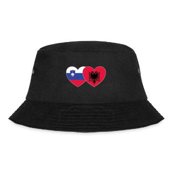 Slovenia Albania Flag Heart - Bucket Hat - black - Front - Lela (165cm)