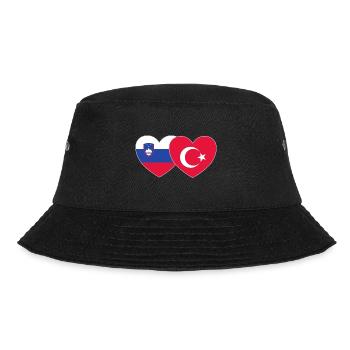 Slovenia Turkey Flag Heart - Bucket Hat - black - Front - Lela (165cm)