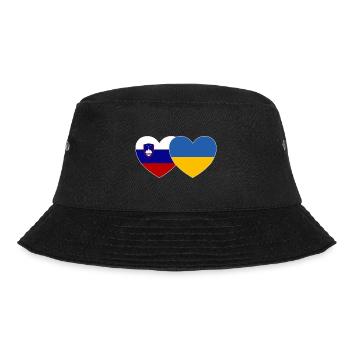 Slovenia Ukraine Flag Heart - Bucket Hat - black - Front - Lela (165cm)
