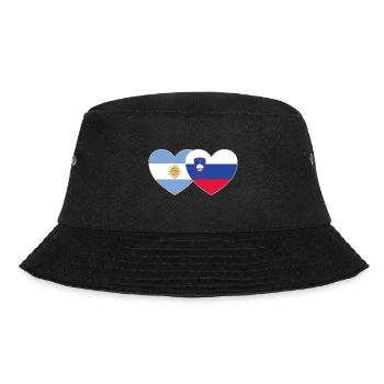 Argentina Slovenia Flag Heart - Bucket Hat - black - Front - Lela (165cm)