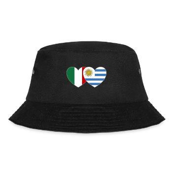 Italien Uruguay Flagge Herz - Bucket Hat - Schwarz - Vorne - Lela (165cm)