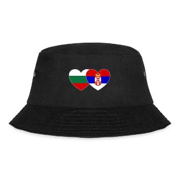 Bulgarien Serbien Flagge Herz - Bucket Hat - Schwarz - Vorne - Lela (165cm)