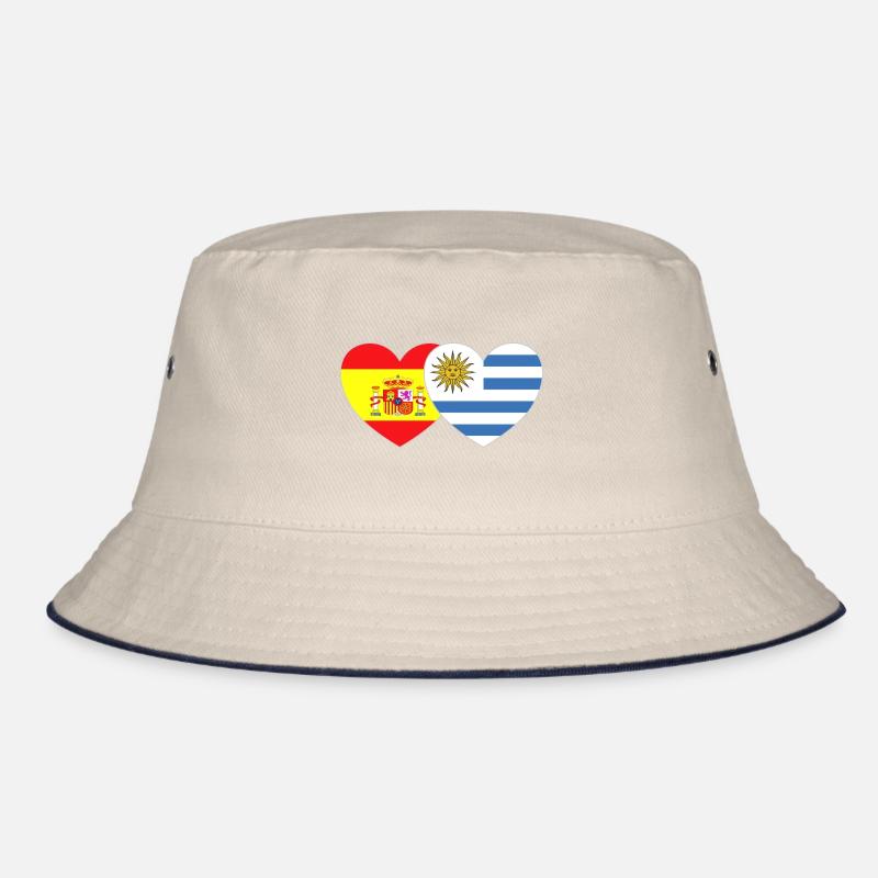 Spanien Uruguay Flagge Herz Bucket Hat