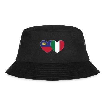 Liechtenstein Italien Flagge Herz - Bucket Hat - Schwarz - Vorne - Lela (165cm)