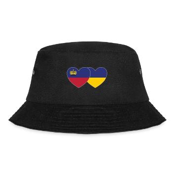 Liechtenstein Ukraine Flagge Herz - Bucket Hat - Schwarz - Vorne - Lela (165cm)
