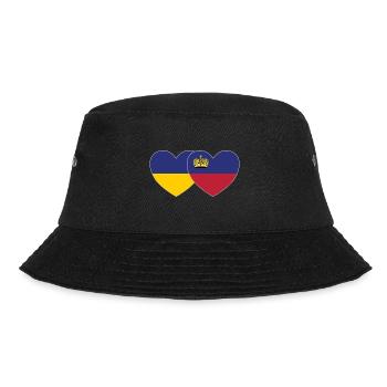 Ukraine Liechtenstein Flagge Herz - Bucket Hat - Schwarz - Vorne - Lela (165cm)