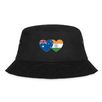 New Zealand India Flag Heart - Bucket Hat - black - Front - Lela (165cm)