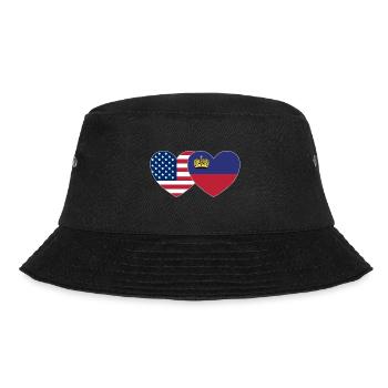 USA Liechtenstein Flagge Herz - Bucket Hat - Schwarz - Vorne - Lela (165cm)