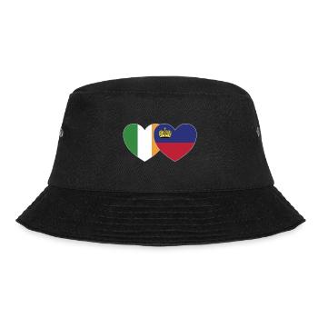 Irland Liechtenstein Flagge Herz - Bucket Hat - Schwarz - Vorne - Lela (165cm)