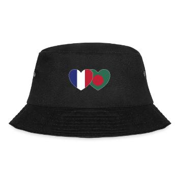 France Bangladesh Flag Heart - Bucket Hat - black - Front - Lela (165cm)