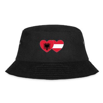 Albania Easter Flag Heart - Bucket Hat - black - Front - Lela (165cm)