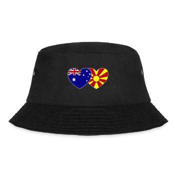 Australien Mazedonien Flagge Herz - Bucket Hat - Schwarz - Vorne - Lela (165cm)