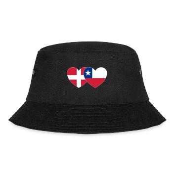 Dänemark Chile Flagge Herz - Bucket Hat - Schwarz - Vorne - Lela (165cm)