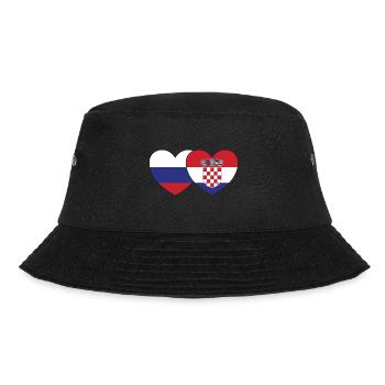 Russland Kroatien Flagge Herz - Bucket Hat - Schwarz - Vorne - Lela (165cm)