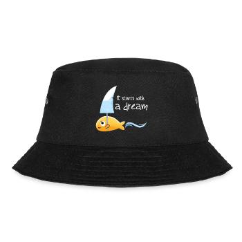 Small fish with a big dream - Bucket Hat - black - Front - Lela (165cm)