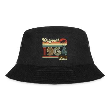 1964 Retro Vintage Jahrgang Geburtstag Geschenk - Bucket Hat - Schwarz - Vorne - Lela (165cm)