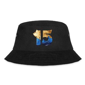 NR. 15 NUMMER 15 COOL 15. GEBURTSTAG - Bucket Hat - Schwarz - Vorne - Lela (165cm)