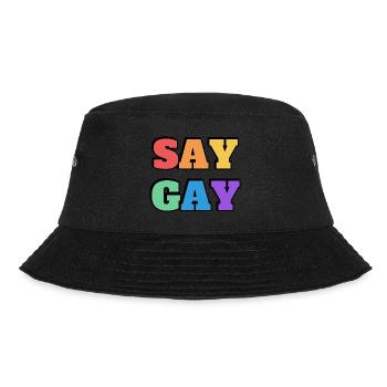 SAY GAY - LGBTQ pride accessories - Bucket Hat - black - Front - Lela (165cm)