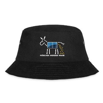 Märchen werden wahr - Goldesel - Photovoltaik - Bucket Hat - Schwarz - Vorne - Lela (165cm)