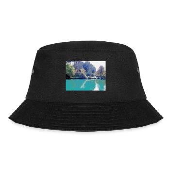 Zeichnung der Provence - Landschaftsbrunnen von Vaucluse - Bucket Hat - Schwarz - Vorne - Lela (165cm)