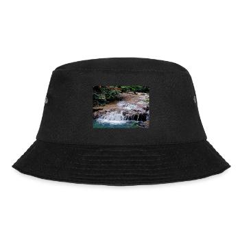 Zeichnung der Provence - Kleiner Flusswasserfall - Bucket Hat - Schwarz - Vorne - Lela (165cm)